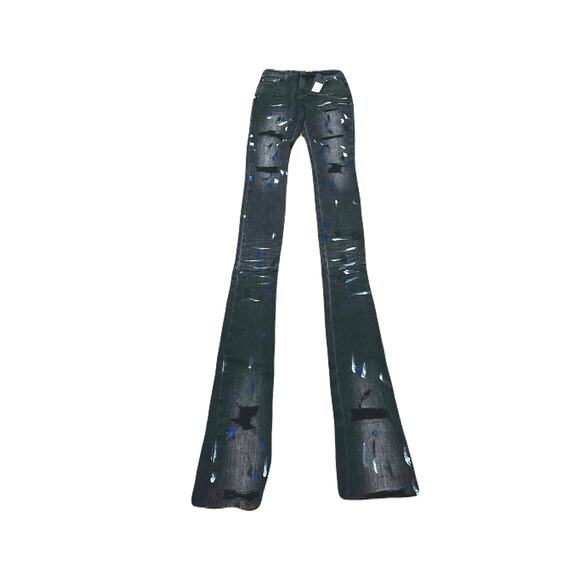 Si Tu Veux Marc Jeans Black Wash Superstack Mens Size 32 - Picture 2 of 5